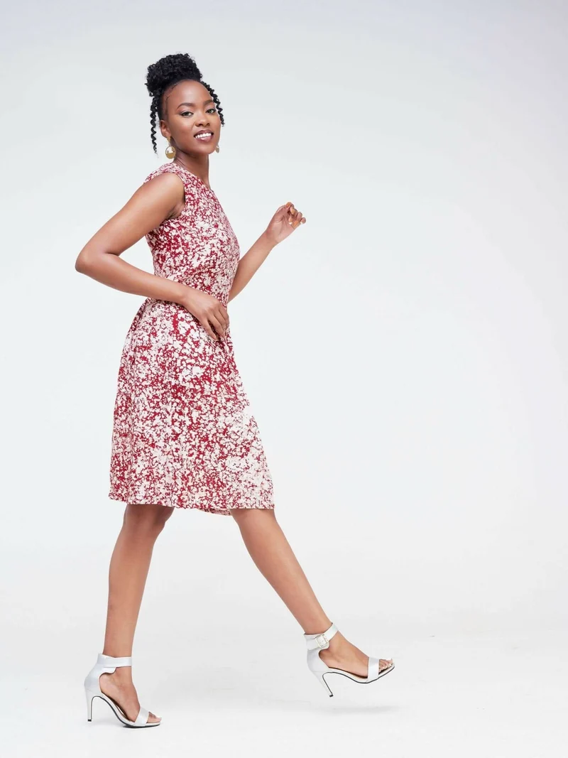 The Fashion Frenzy Wendo Printed Skater - Red