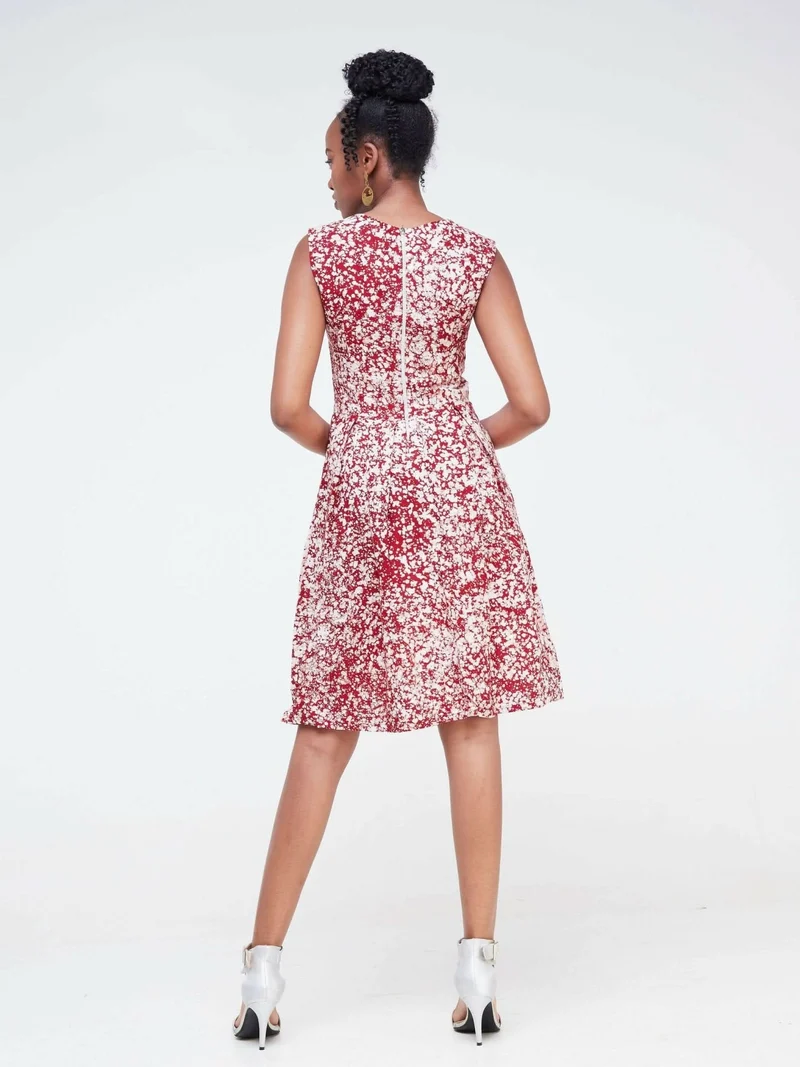 The Fashion Frenzy Wendo Printed Skater - Red