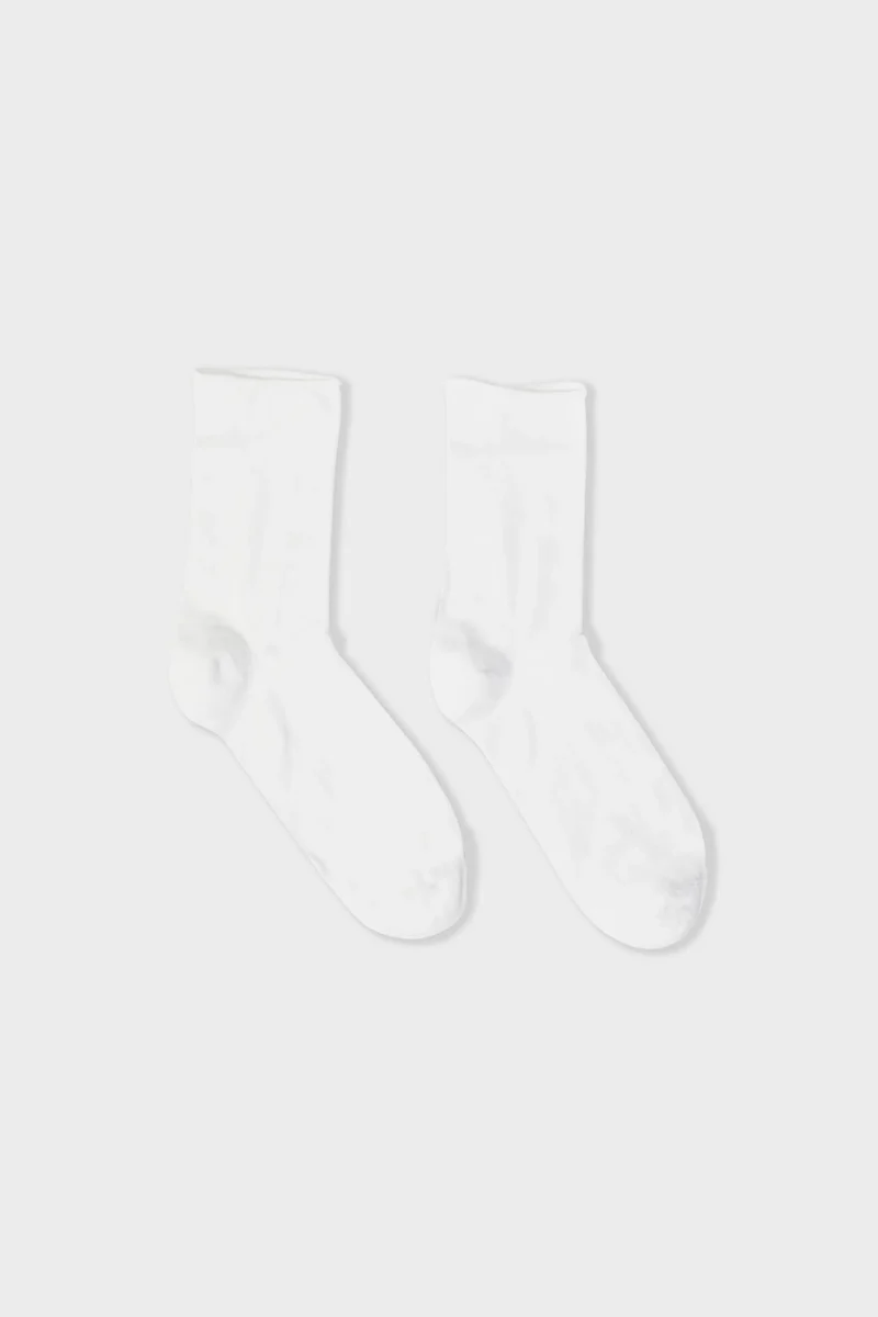 Coton Midi Chaussettes Ecru