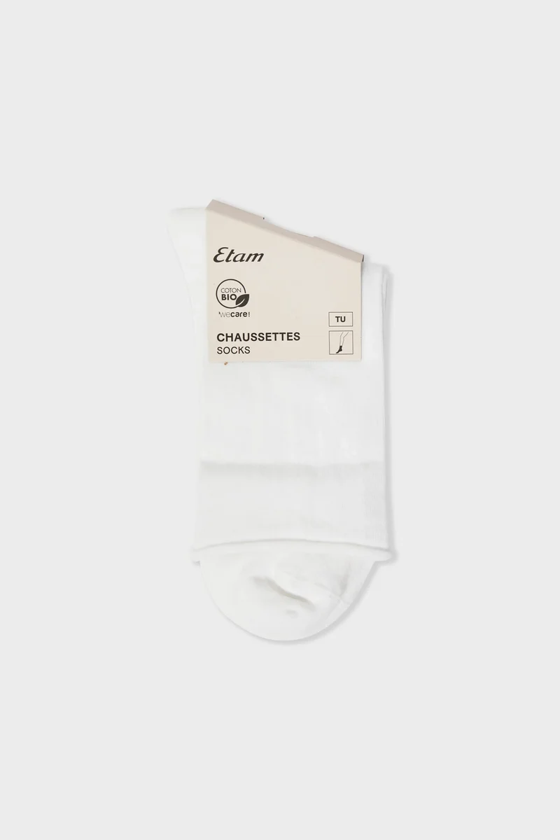 Coton Midi Chaussettes Ecru
