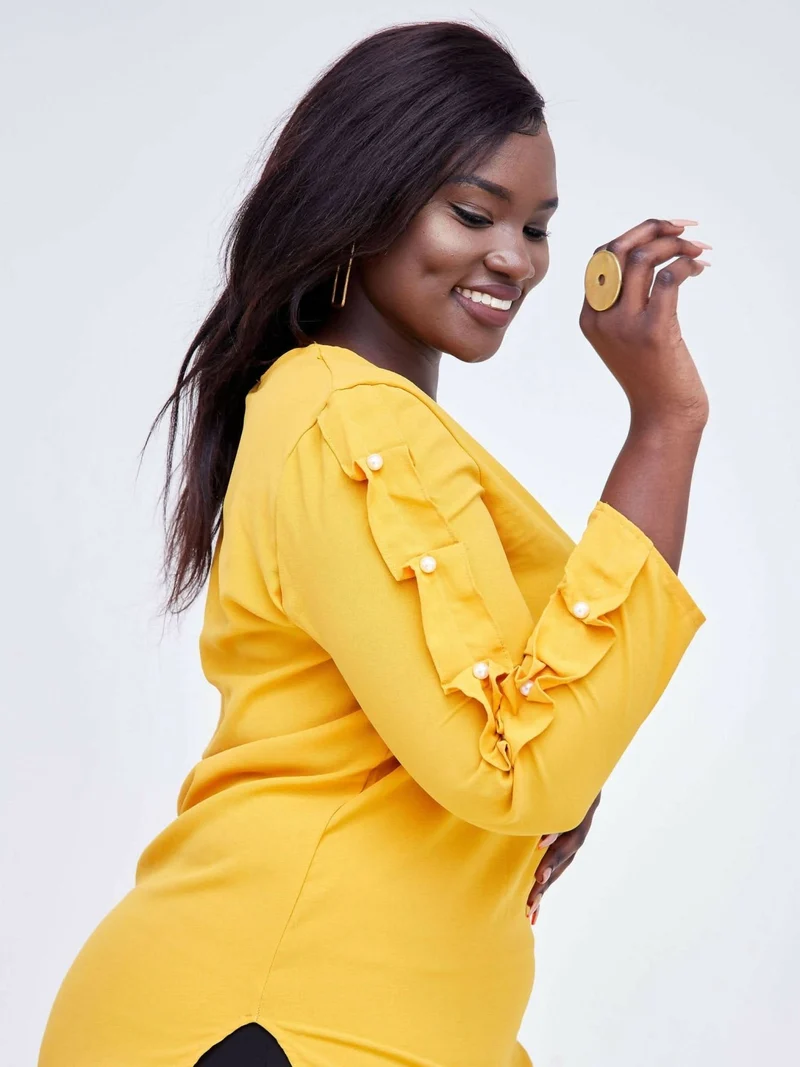 Pearl High-Low Free Dress - Yellow