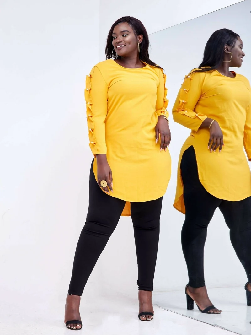 Pearl High-Low Free Dress - Yellow