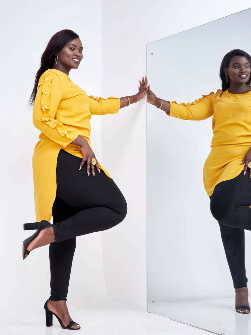 Pearl High-Low Free Dress - Yellow