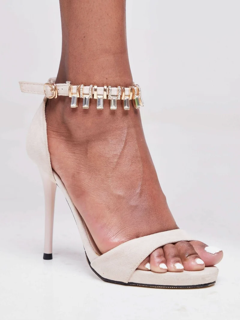 Golden Nude High Heels - Pink