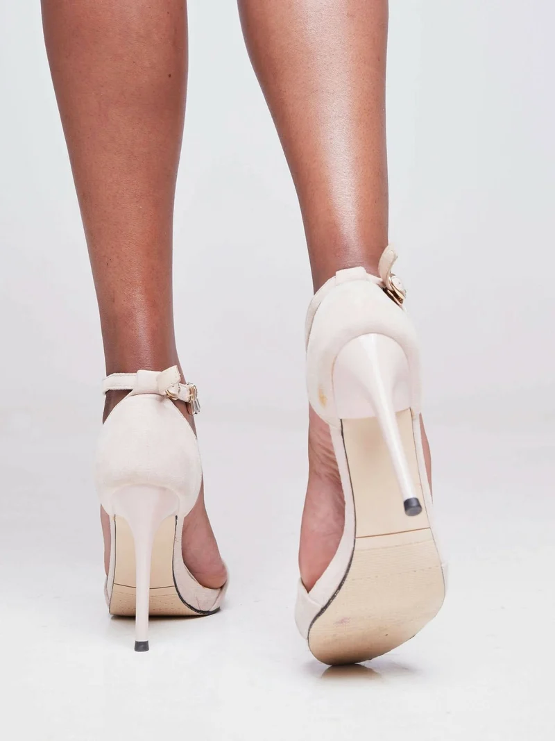 Golden Nude High Heels - Pink