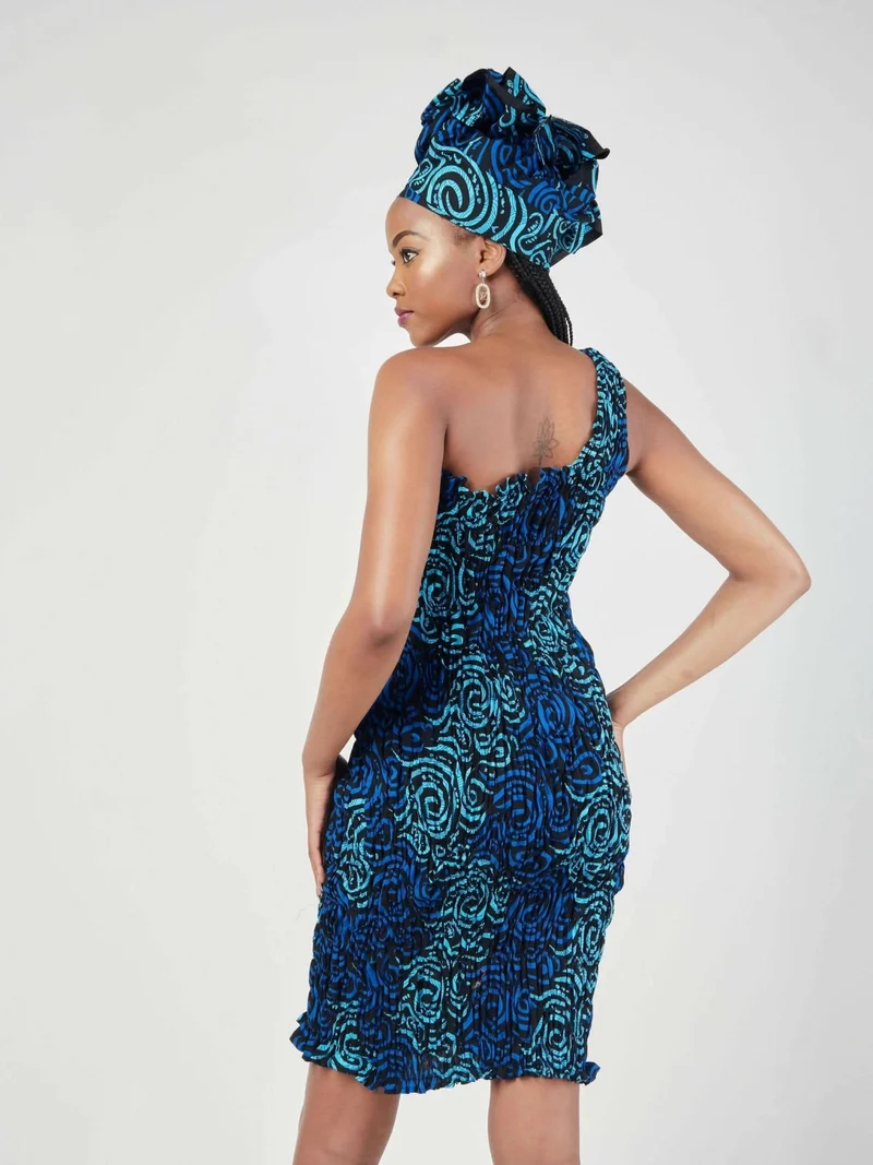 Bantu Dress Short - Blue