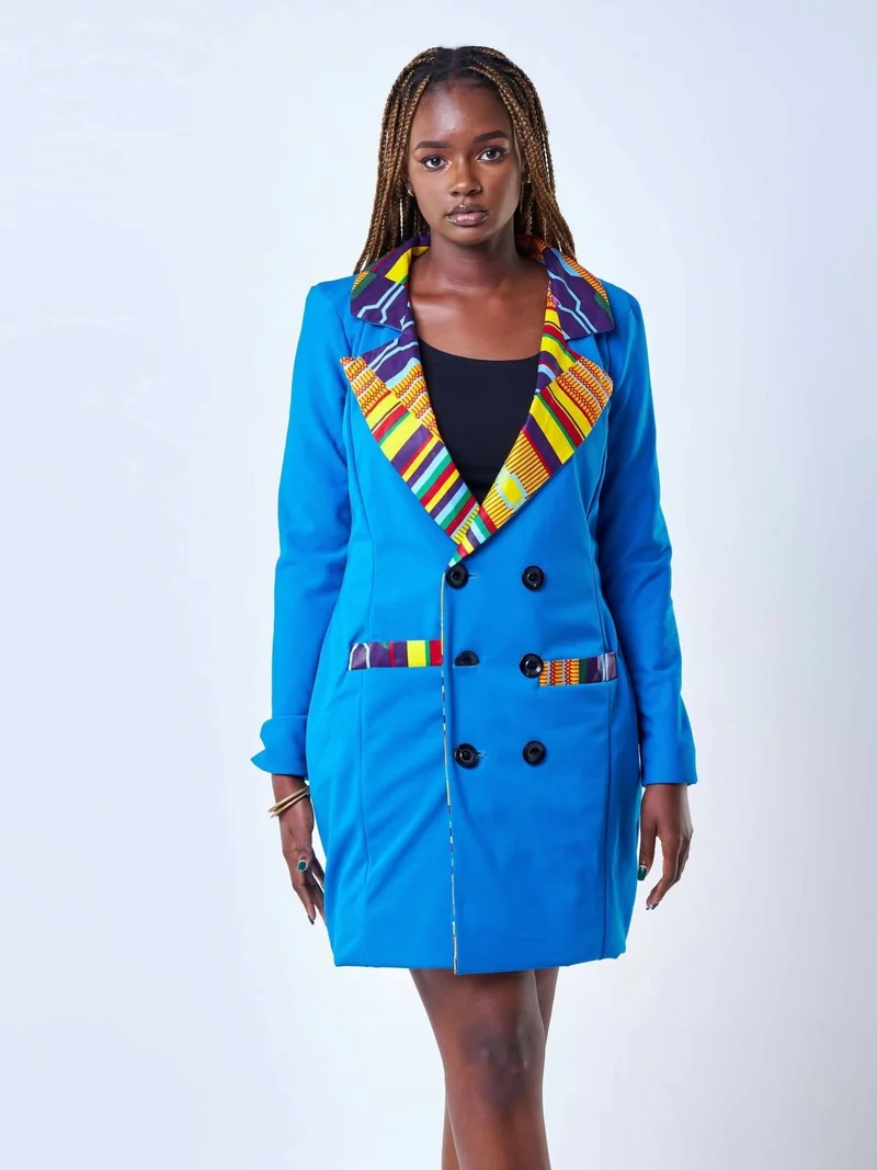 Da'joy Fashions Athena Coat Dress - Blue