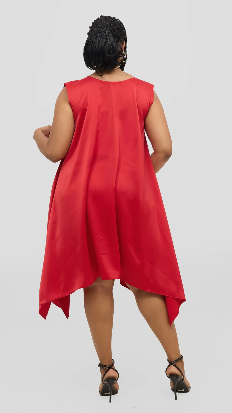 Jolly Fancy Wear Curvy Plus Size Ray Shift Dress - Red