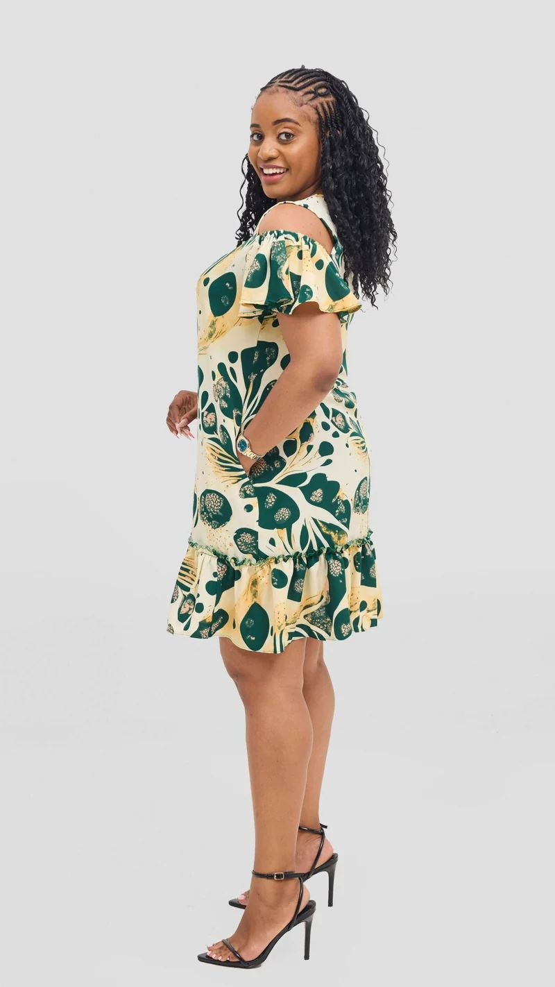 Jolly Fancy Wear Tesa Shift Dress - Emerald Floral