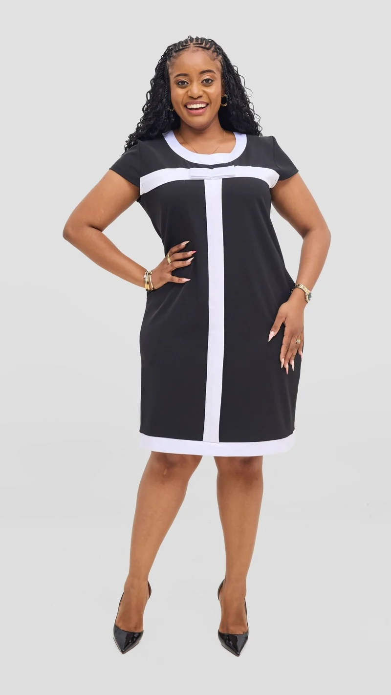 Jolly Fancy Wear Official Shift Dress - Black / White