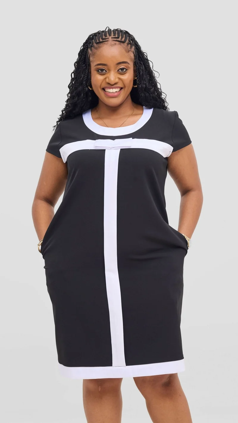 Jolly Fancy Wear Official Shift Dress - Black / White
