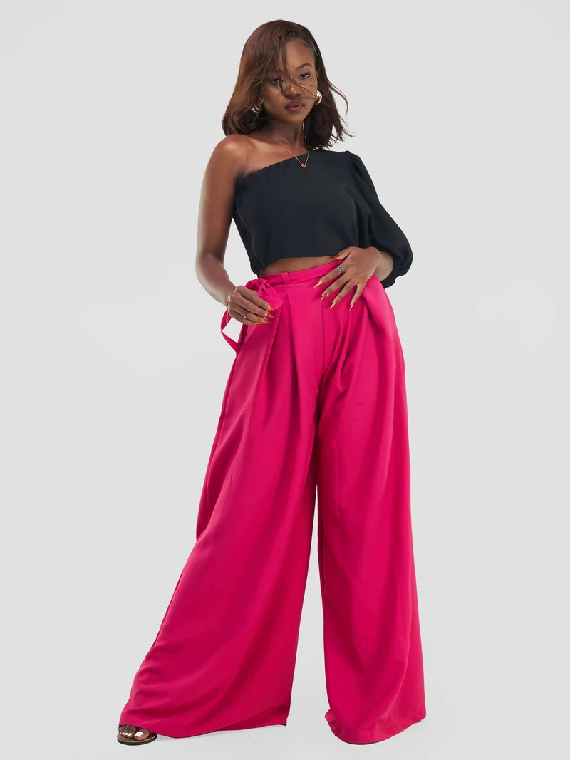 African Yuva Palazzo Pant - Hot Pink