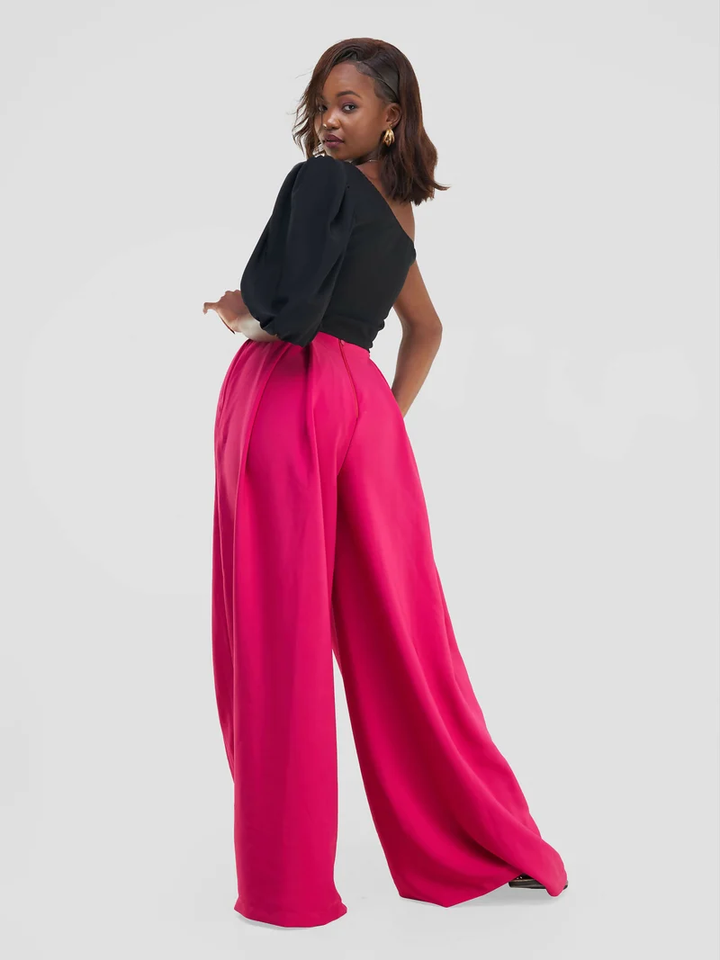 African Yuva Palazzo Pant - Hot Pink