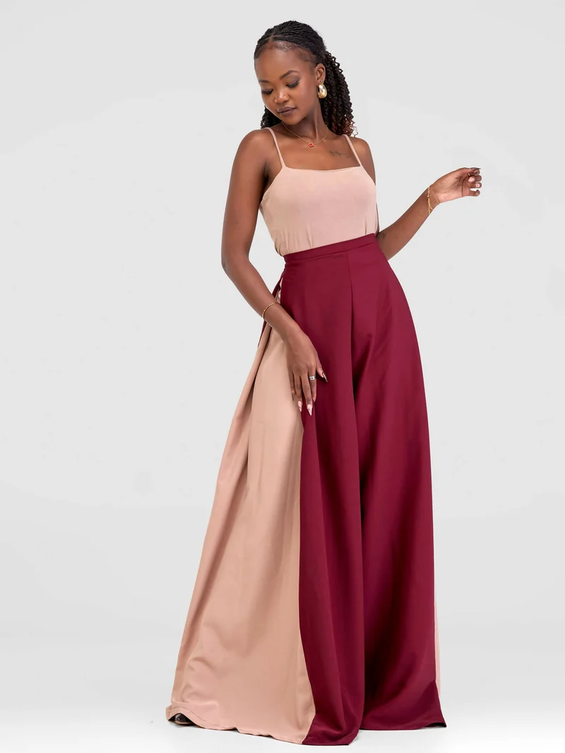 African Yuva Cinta Palazzo Pant - Maroon