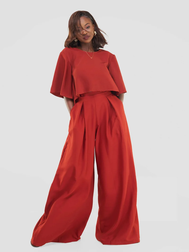 African Yuva Zena Top - Rust