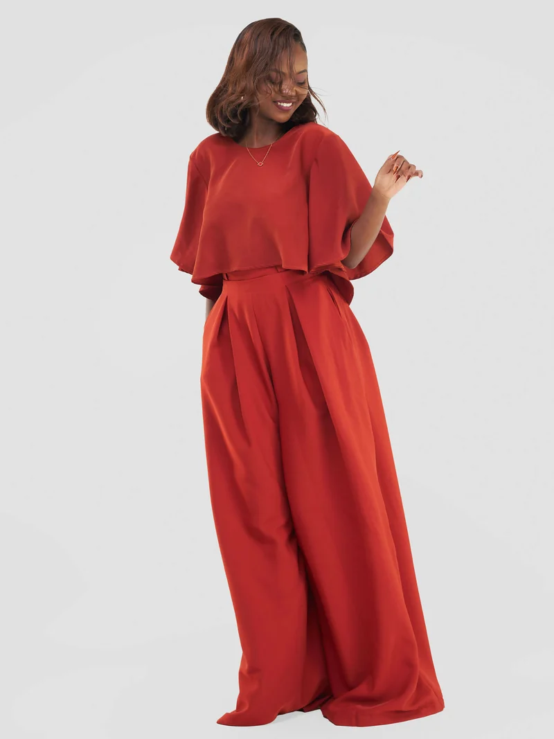 African Yuva Zena Top - Rust