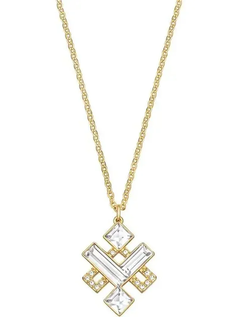 Swarovski Halskette Damen Attract Round Anhänger Gold Klar 5186447