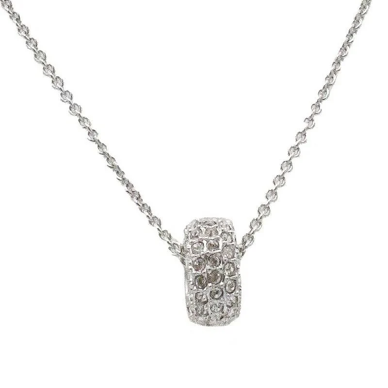 Swarovski Halskette Damen Stone Round Ring Anhänger Silber Rhodium 5411131