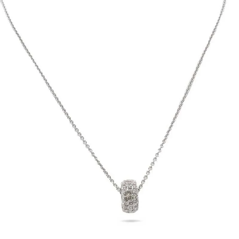 Swarovski Halskette Damen Stone Round Ring Anhänger Silber Rhodium 5411131