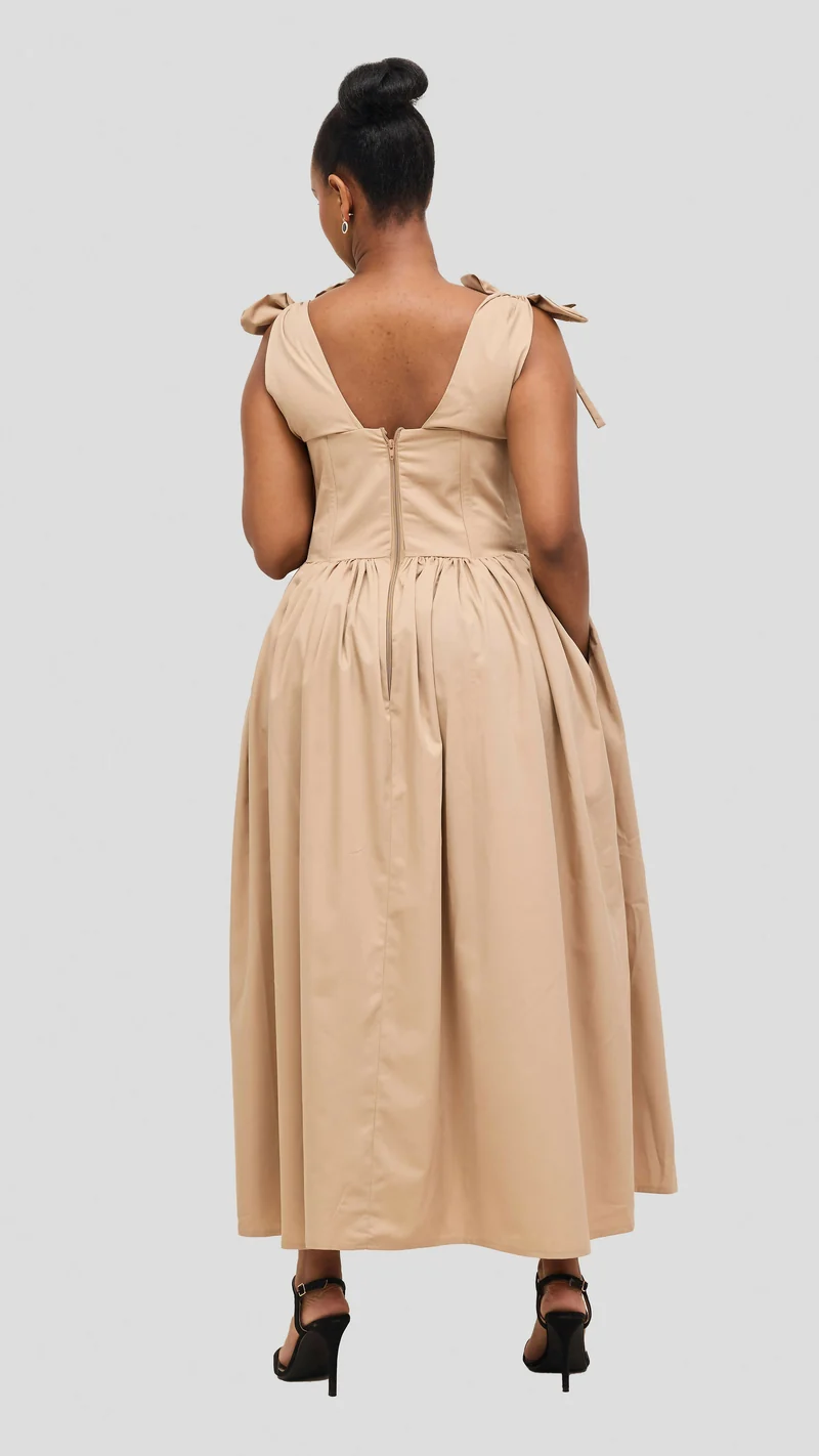 Izulu Wangechi Dress - Beige / Nude