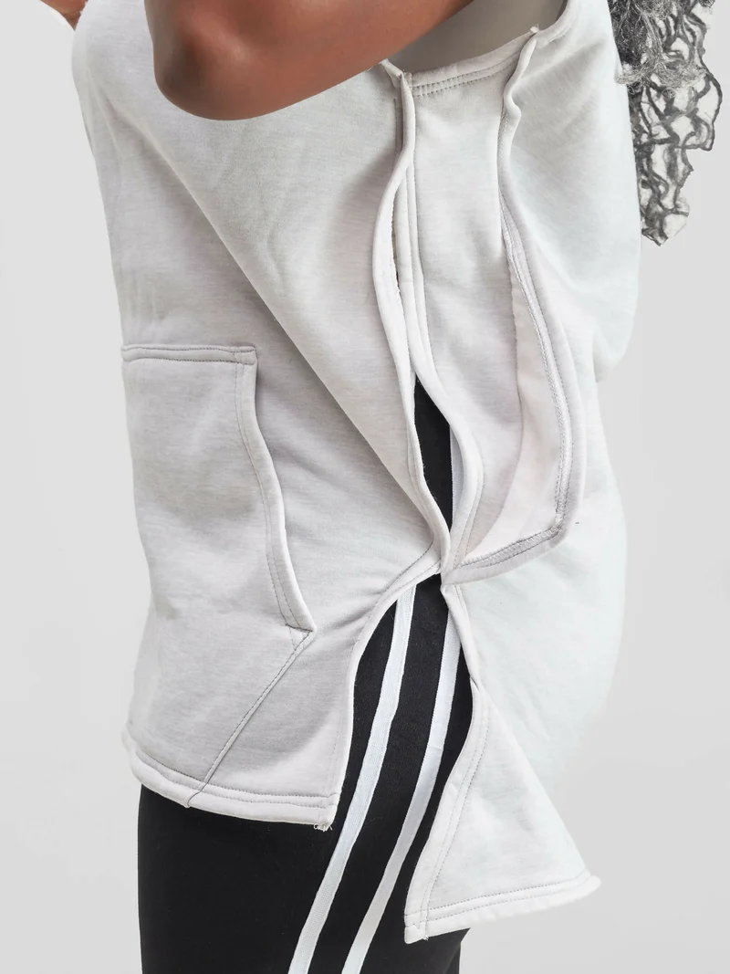 Timyt Urban Wear Street Luxe Cowl Hoodie - Grey