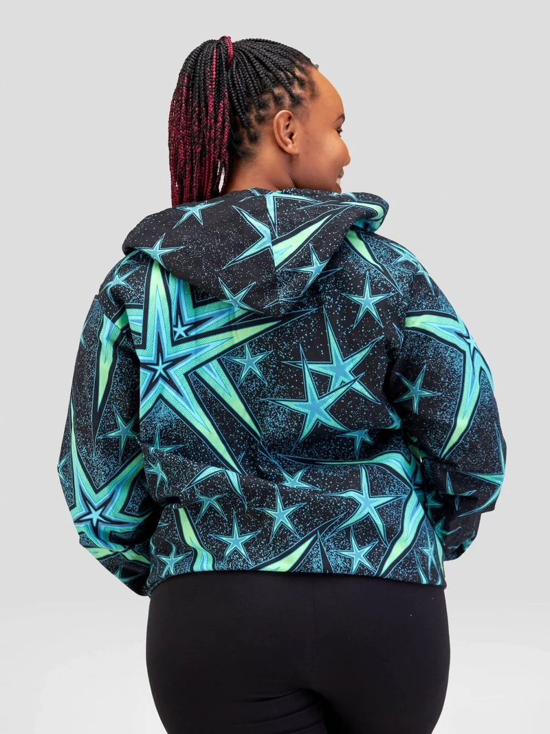 Gravio Fashions Neon Black Hood Jacket - Black