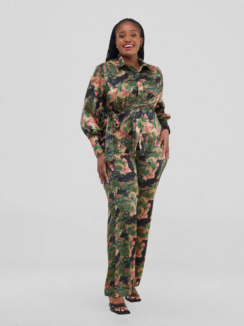 Silk House Collection Marcella Pant Set - Black Print