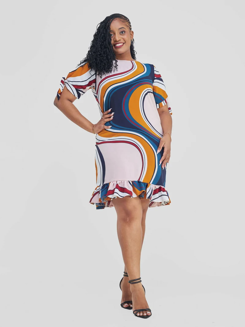 Spiral Shift Dress - Multicoloured