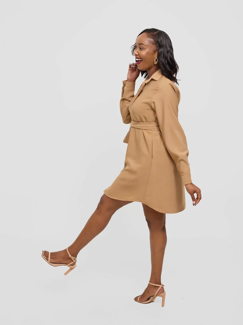 Mnubistyle Cappuccino Dress - Beige