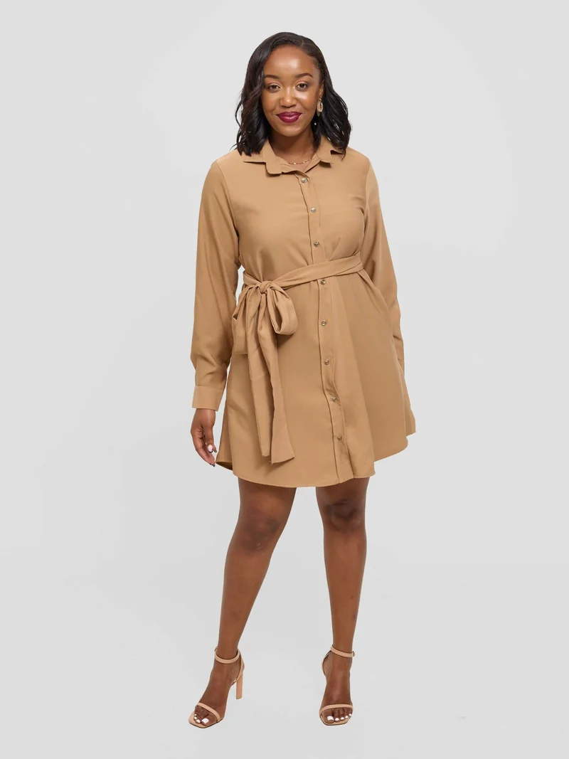 Mnubistyle Cappuccino Dress - Beige