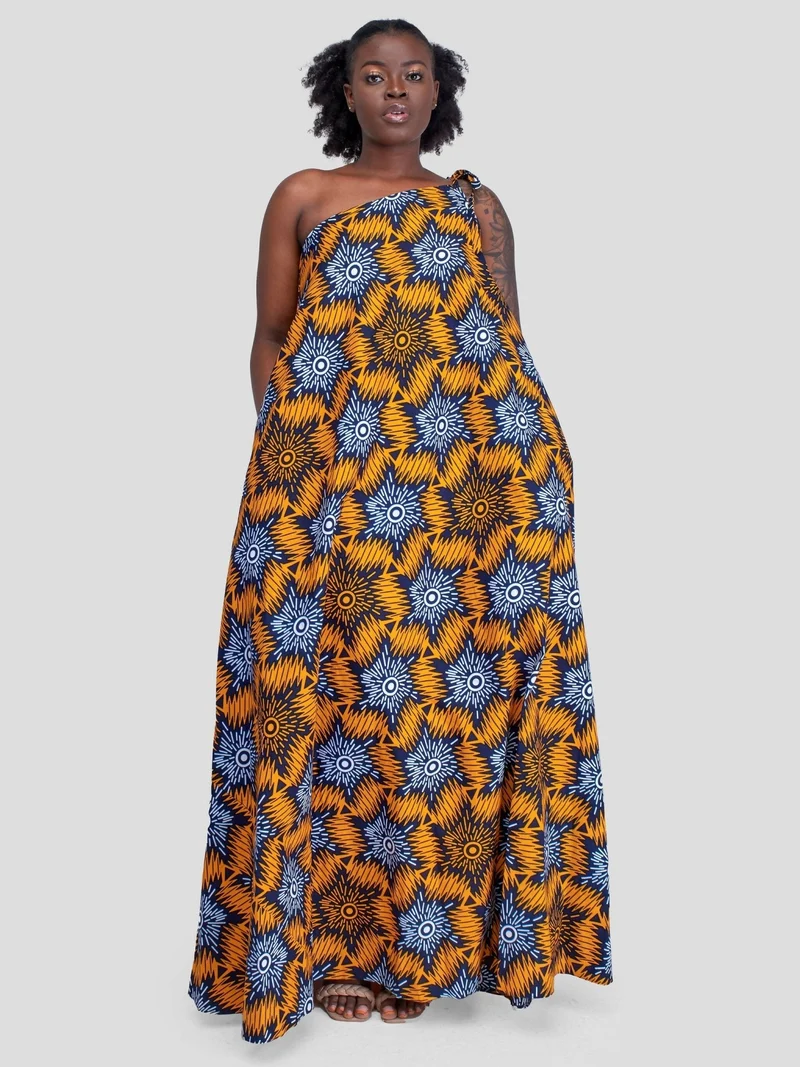 Izulu Malkia Dress - Yellow Print