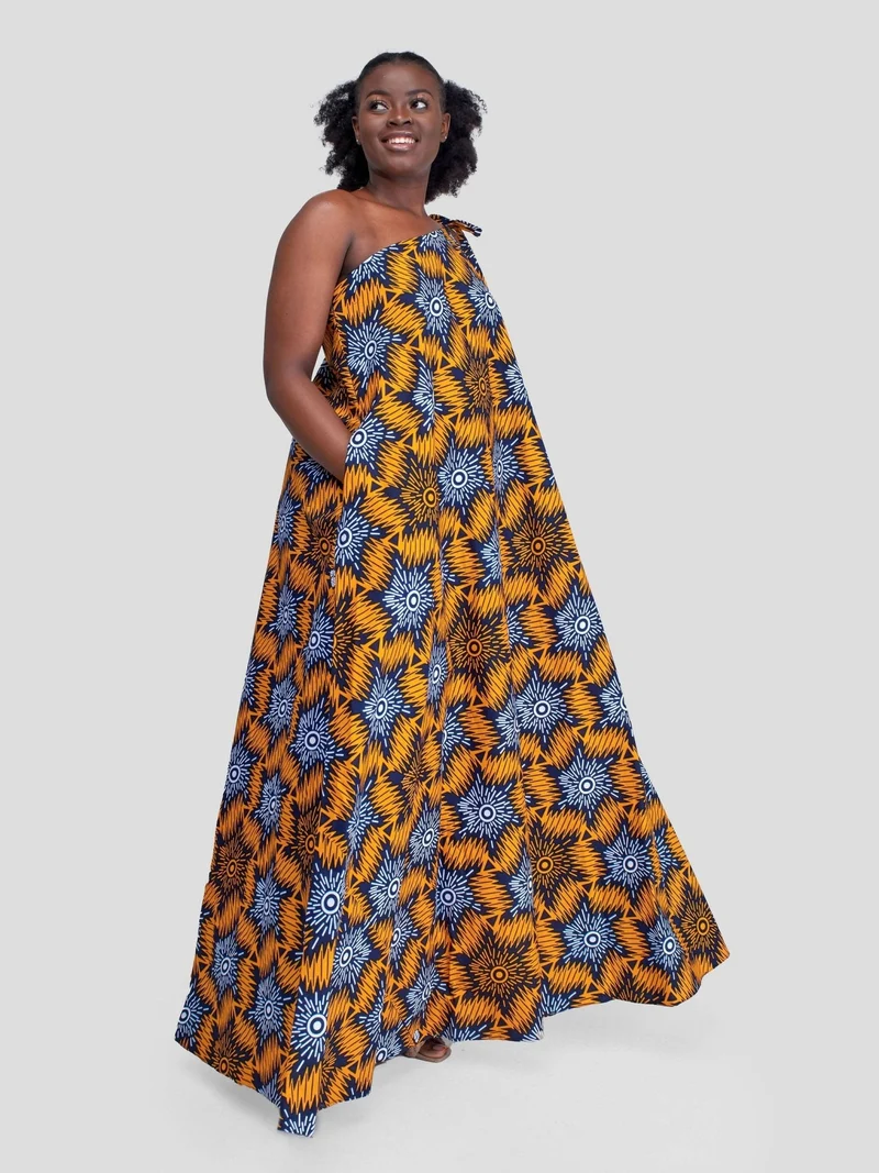 Izulu Malkia Dress - Yellow Print