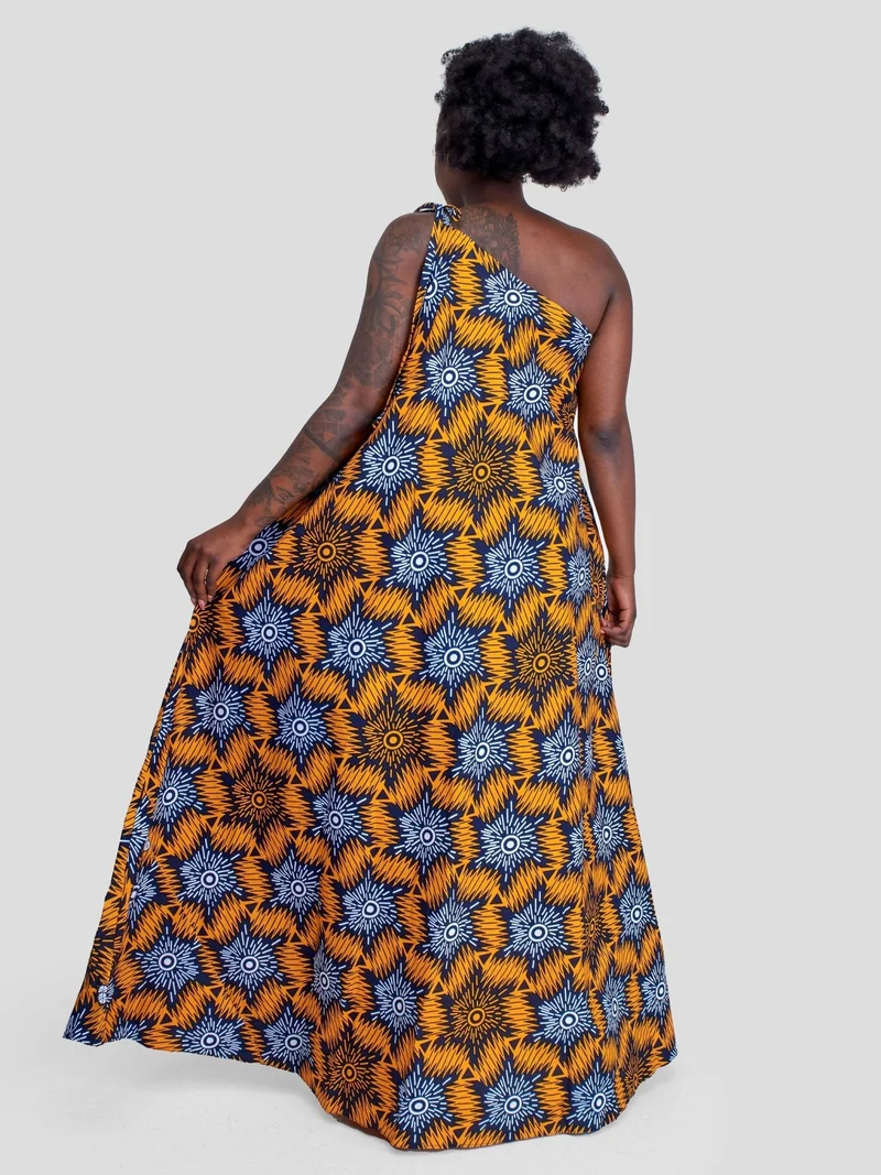 Izulu Malkia Dress - Yellow Print