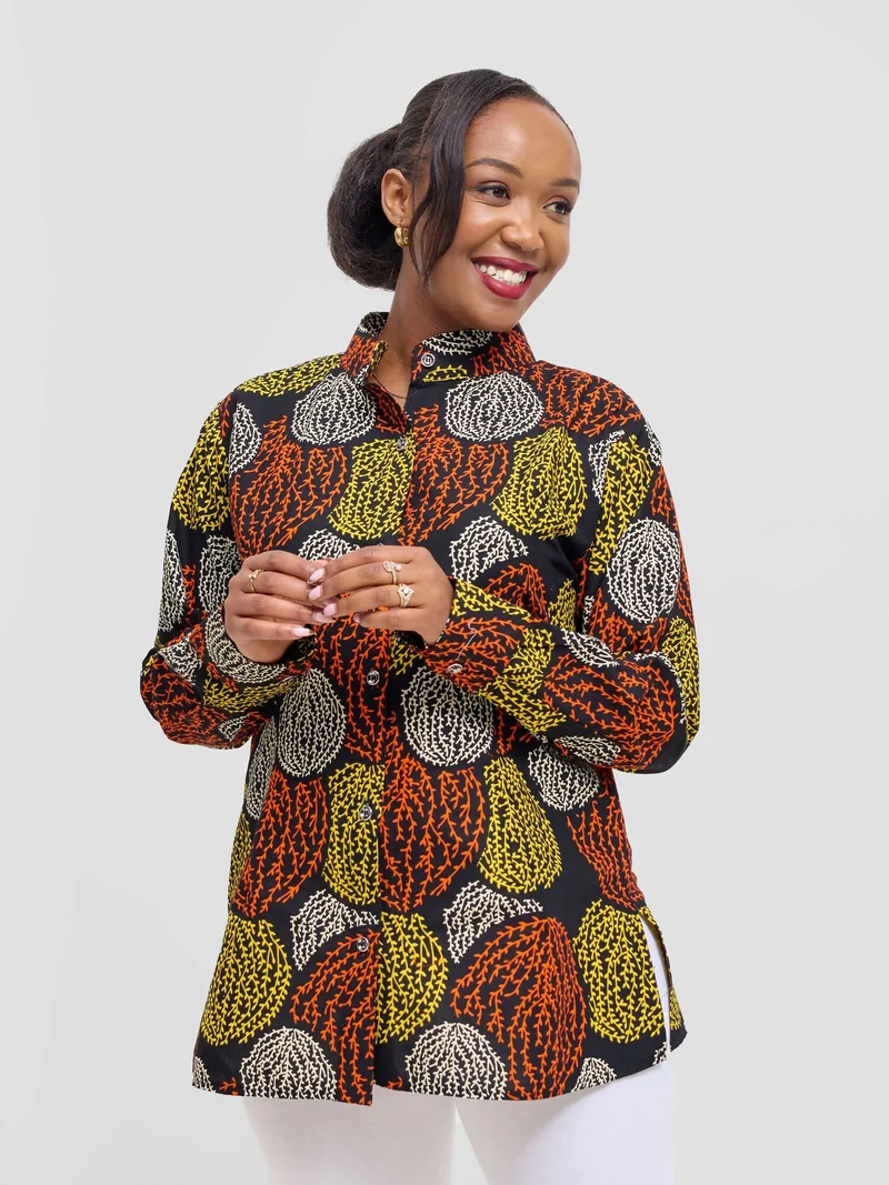 Izulu Serena 2 Top - Black Print