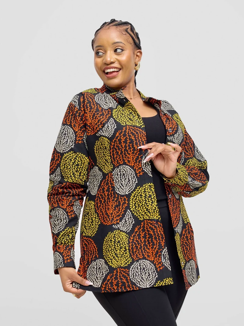 Izulu Serena 2 Top - Black Print
