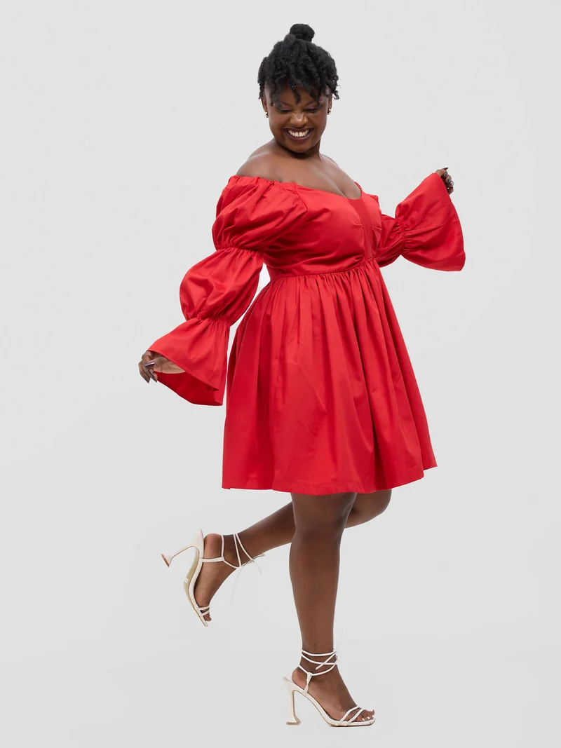 Busara short Dress - Red