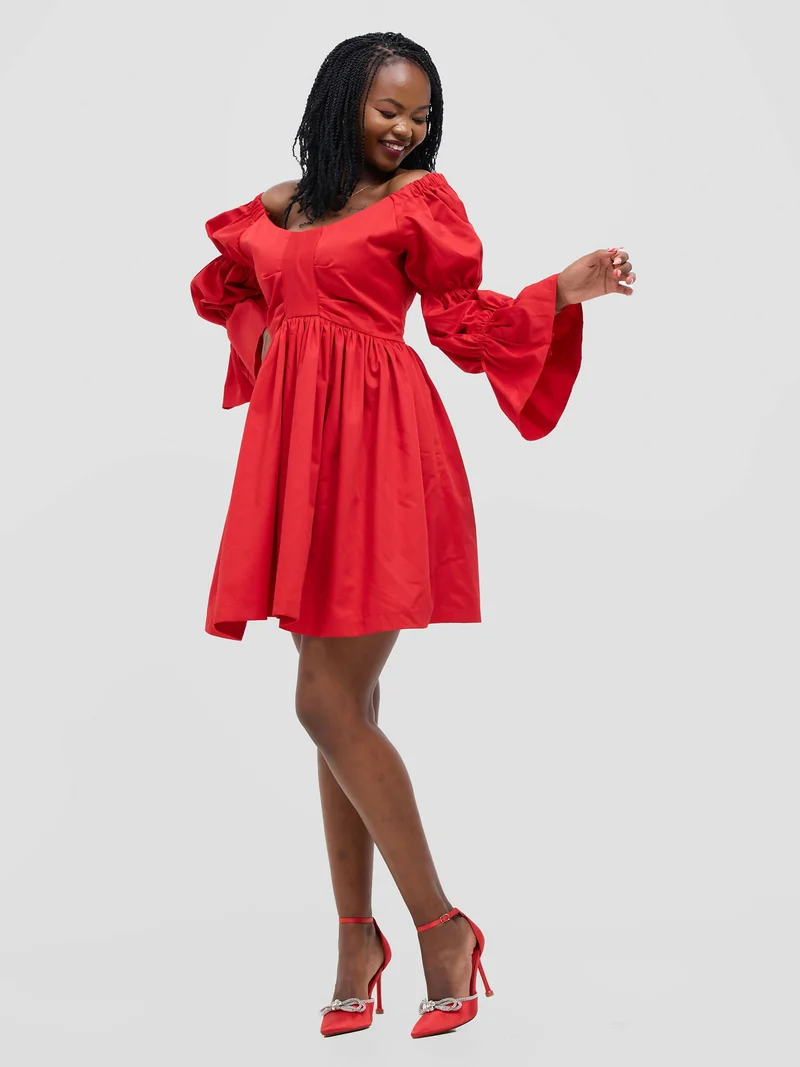 Busara short Dress - Red