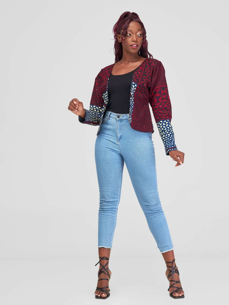Nefpatra Africa Abiba Blazer - Maroon