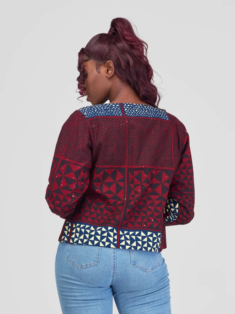 Nefpatra Africa Abiba Blazer - Maroon