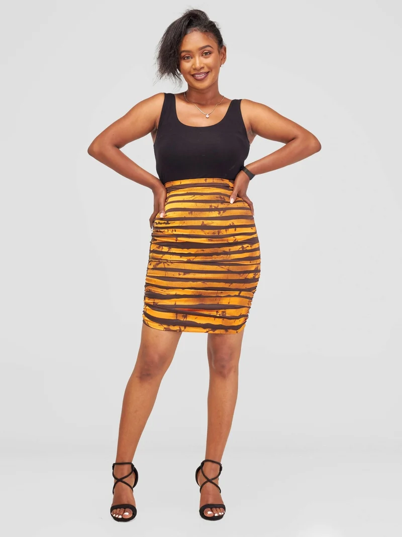 Nefpatra Africa Adire Summer Skirt - Brown