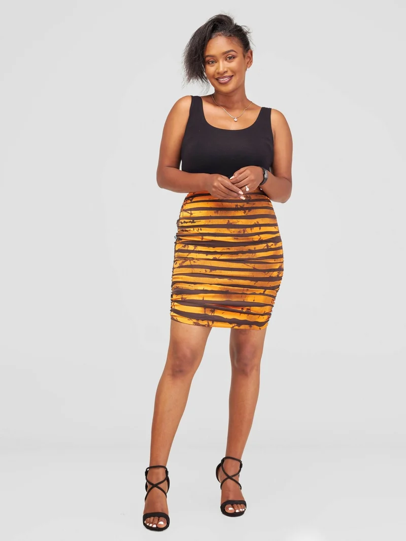 Nefpatra Africa Adire Summer Skirt - Brown