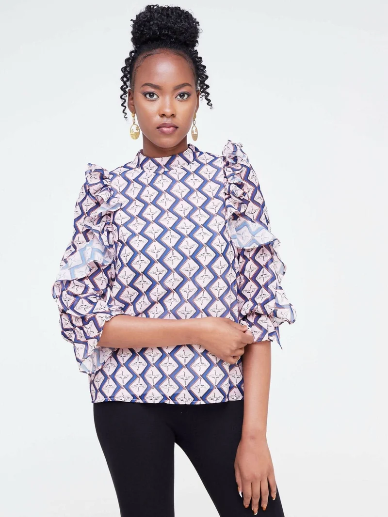 The Fashion Frenzy Ruffled Top - Purple