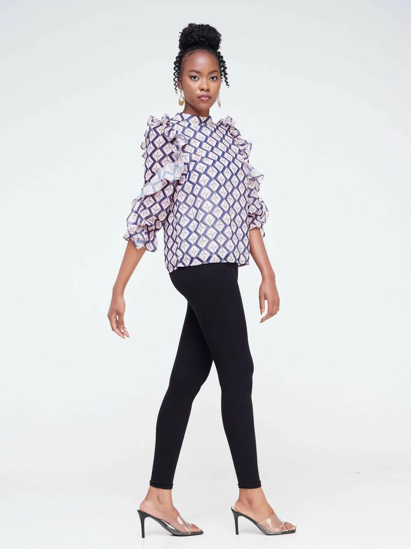 The Fashion Frenzy Ruffled Top - Purple