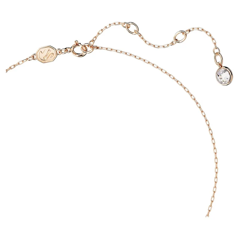 SWAROVSKI Damen Schwan Anhänger mit grünen Kristallen und Roségold-Kette SWAN 5650067