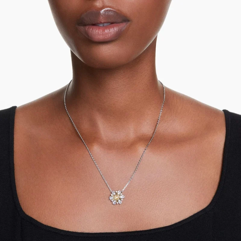 SWAROVSKI Damen Anhänger Blume Gelb Rhodiniert IDYLLIA 5679939