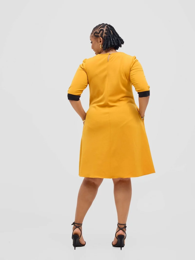 Jolly Fancy Wear Sofi Shift Dress - Mustard