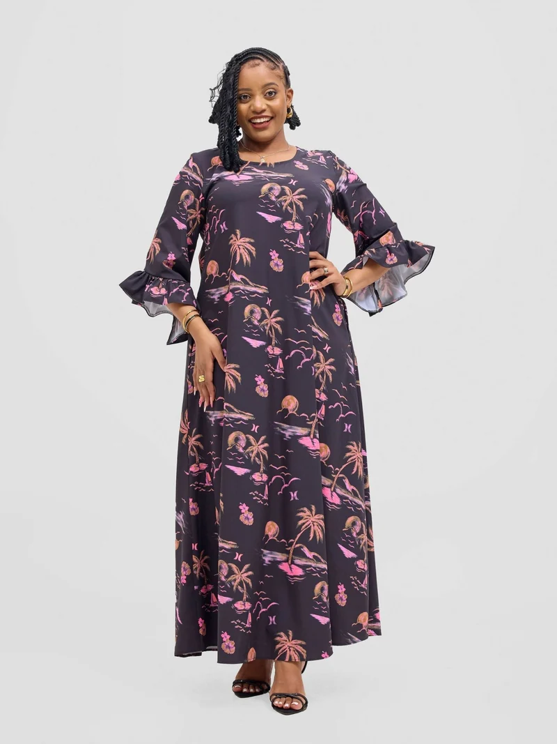 Jolly Fancy Wear Daka Dress - Black Floral