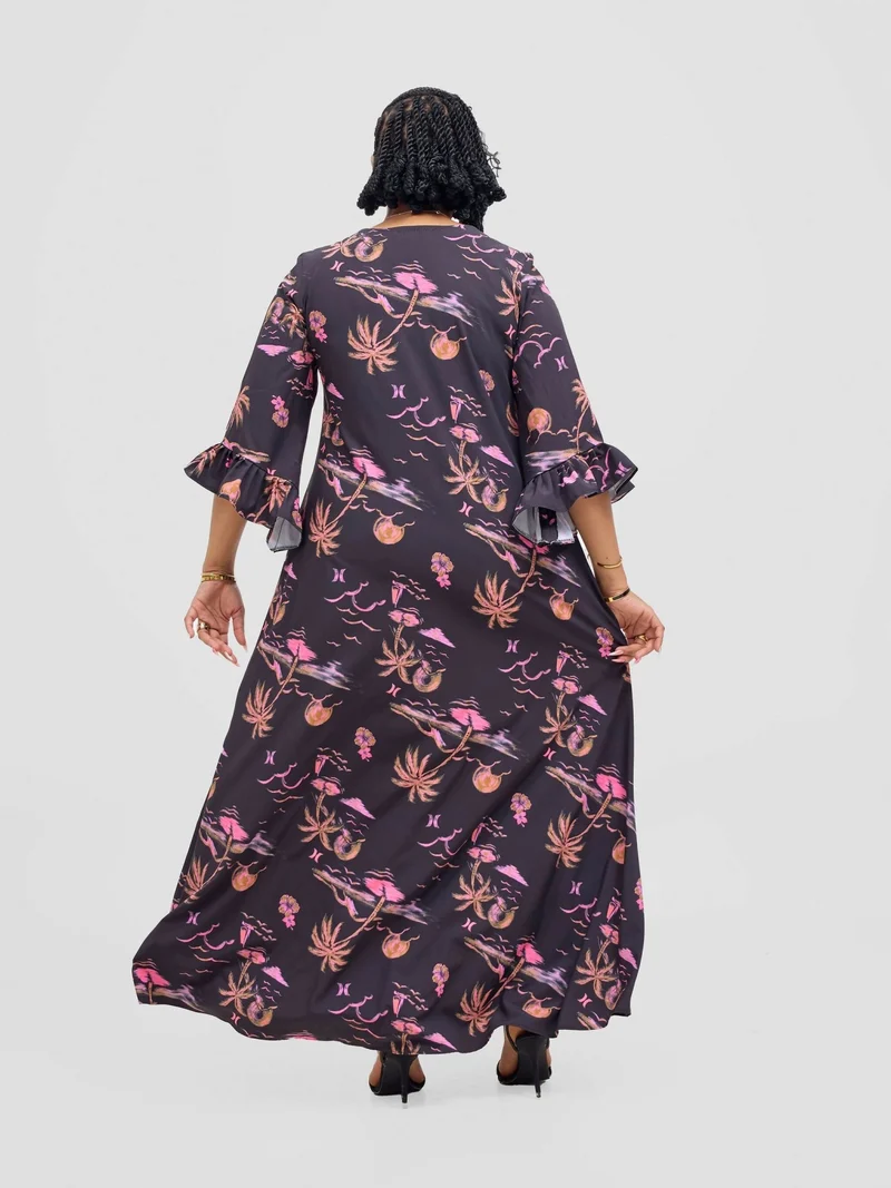 Jolly Fancy Wear Daka Dress - Black Floral
