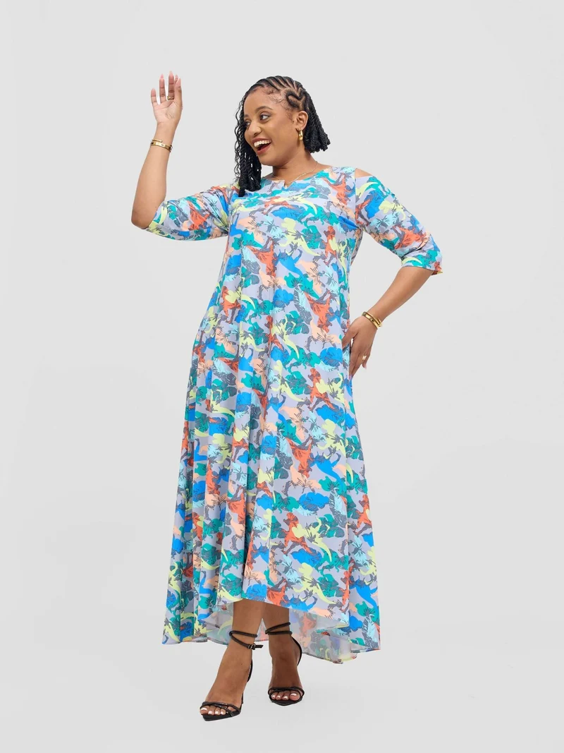 Jolly Fancy Wear Robi Shift Dress - Grey Floral