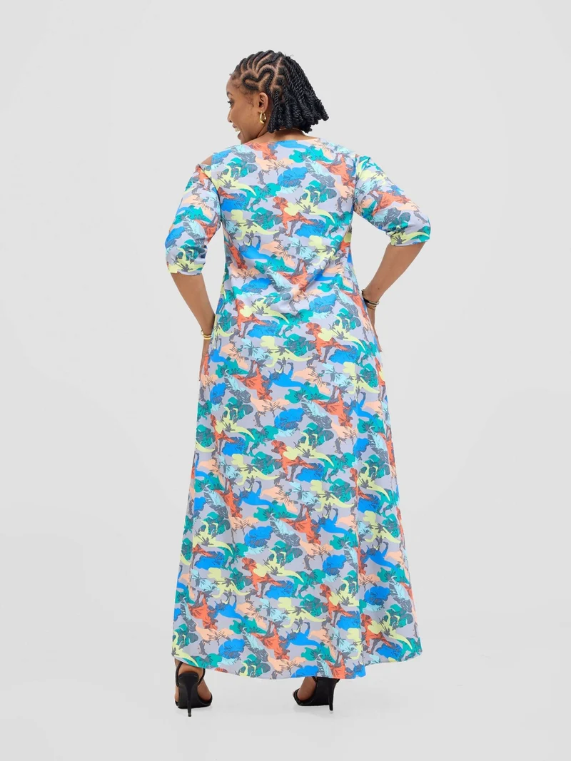 Jolly Fancy Wear Robi Shift Dress - Grey Floral